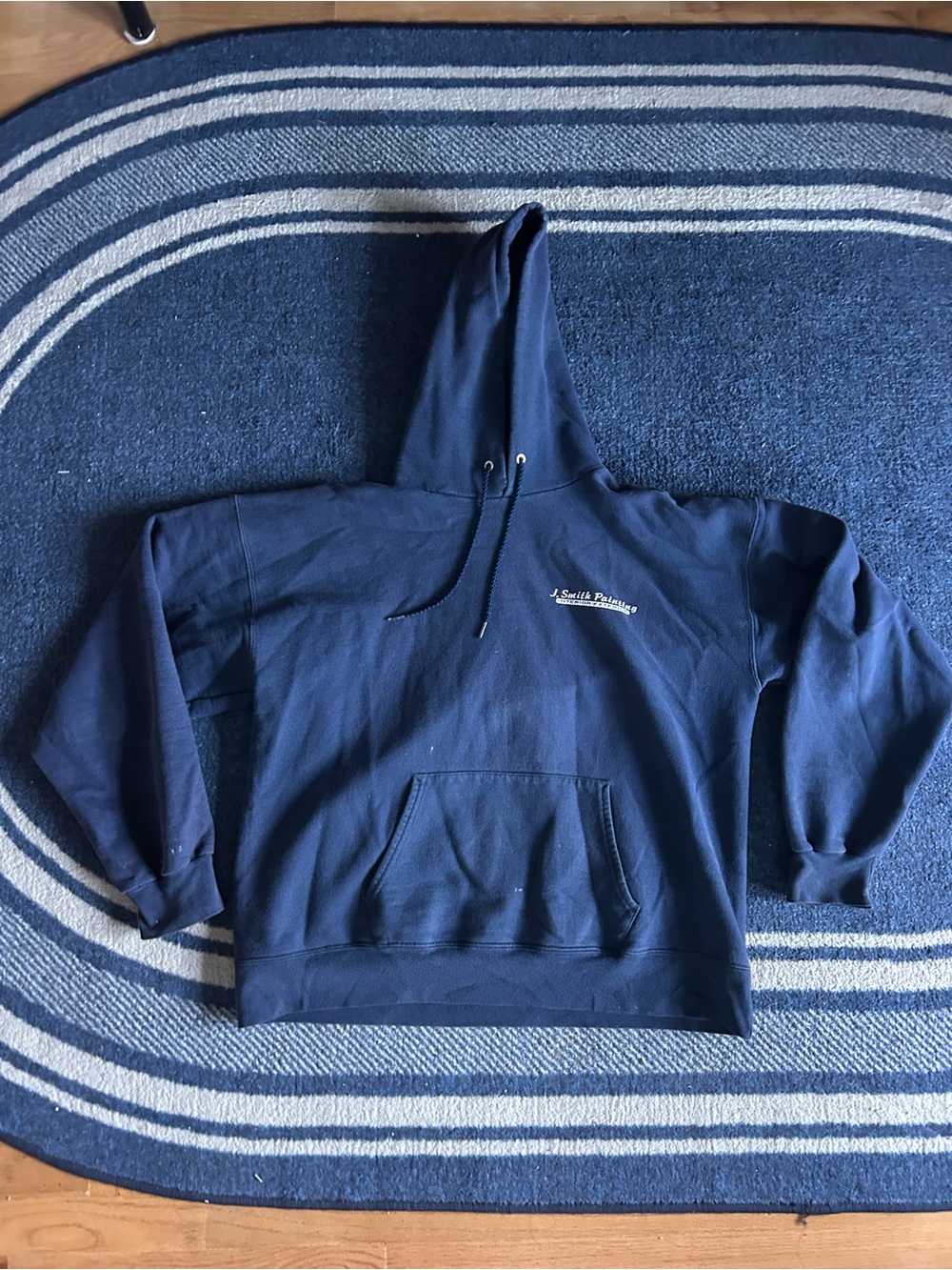 Men's Navy Hoodie Sweatshirt - Casual Pullover